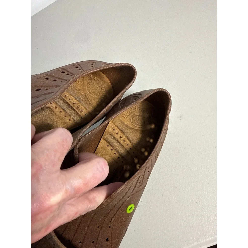 Barefooters Feel Great Brown Perforated Slip On Clogs Shoes Men Size EU 41 US 8